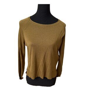 ZARA Olive Green Long Sleeve Knit Top